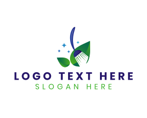 Clean - Cleaning Broom Eco logo design