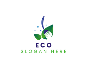Cleaning Broom Eco logo design