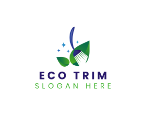 Cleaning Broom Eco logo design