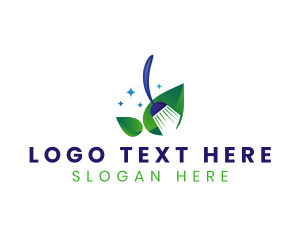 Plant - Cleaning Broom Eco logo design