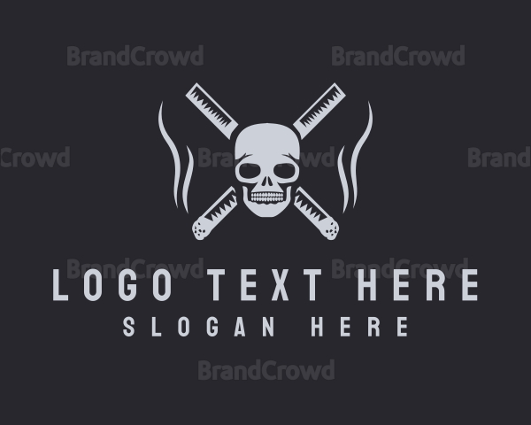 Cigarette Smoking Skull Logo