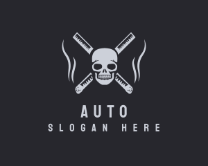 Cigarette Smoking Skull Logo