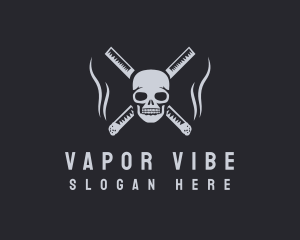 Cigarette Smoking Skull logo design