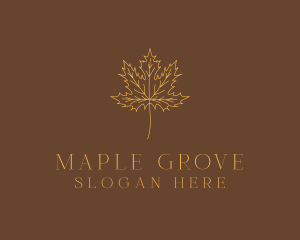 Minimalist Maple Leaf  logo design