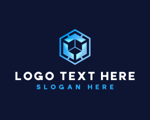 Digital Technology Cube logo design