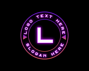 Encoding - Neon Cyber Programmer logo design