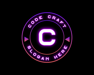 Neon Cyber Programmer logo design