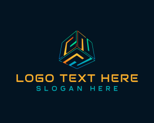 Online - Digital Software Cube logo design