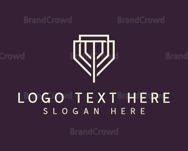 Geometric Shield Letter T Logo