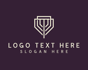 Celebration - Geometric Shield Letter T logo design