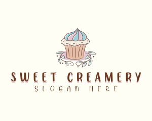 Sweet Dessert Cupcake  logo design