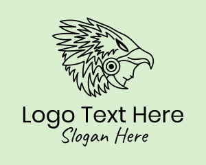 Hippie - Aztec Eagle Warrior Headdress logo design