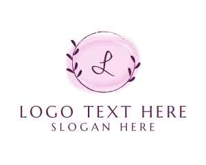 Wreath - Feminine Watercolor Craft Wreath logo design