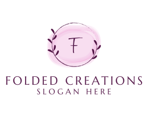 Feminine Watercolor Craft Wreath logo design