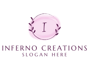 Feminine Watercolor Craft Wreath logo design