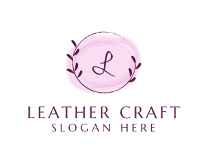 Feminine Watercolor Craft Wreath logo design