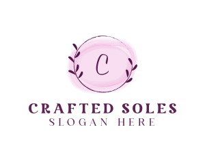 Feminine Watercolor Craft Wreath logo design