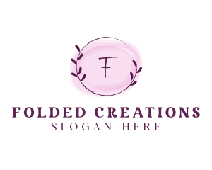 Feminine Watercolor Craft Wreath logo design