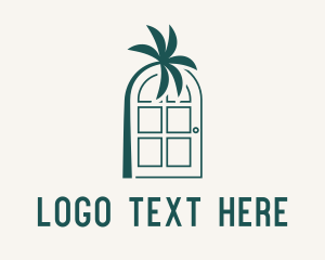 Destination - Palm Tree Door logo design