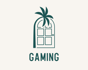 Beach - Palm Tree Door logo design