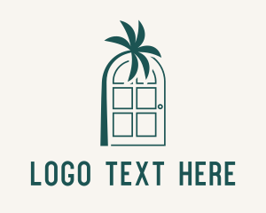 Motel - Palm Tree Door logo design