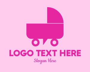 Carriage - Baby Stroller Chat logo design