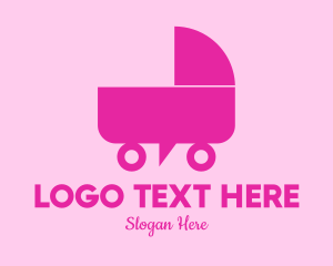 Chat Bubble - Baby Stroller Chat logo design