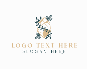 Handdrawn - Crystal Gem Foliage logo design