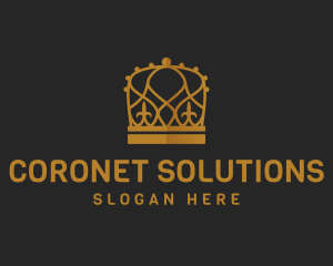 Coronet - Gold Coronet Crown logo design