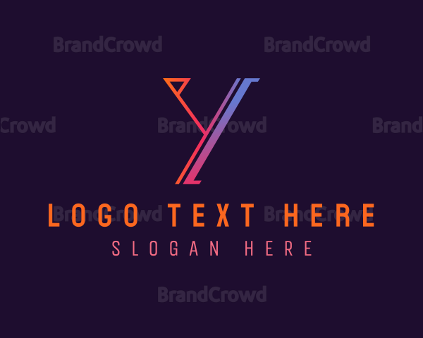 Digital Modern Letter Y Logo
