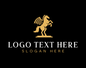 Equine Massage - Pegasus Horse Equestrian logo design