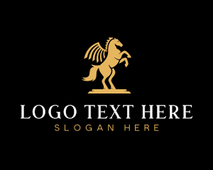 Thoroughbred - Pegasus Horse Equestrian logo design