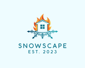 Snow - House Fire Snow logo design