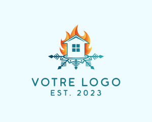 Winter - House Fire Snow logo design