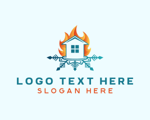 Snow - House Fire Snow logo design