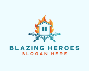 House Fire Snow logo design