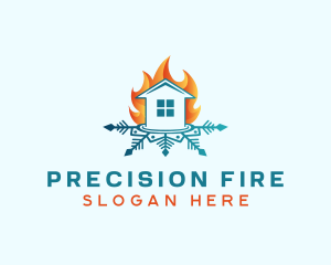 House Fire Snow logo design