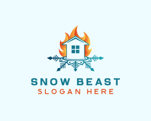 House Fire Snow logo design