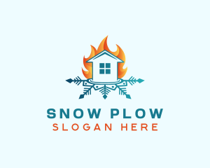 House Fire Snow logo design