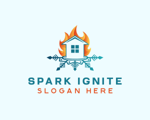 House Fire Snow logo design