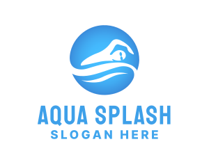 Swimming Man Sports logo design