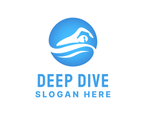 Dive - Swimming Man Sports logo design