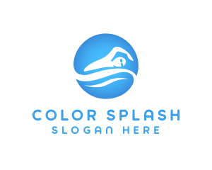 Swimming Man Sports logo design