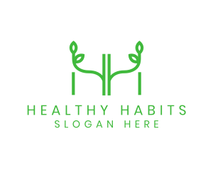 Leaf Spa Letter HH logo design