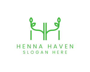 Leaf Spa Letter HH logo design