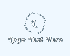 Letter - Beauty Spa Organic Wreath logo design