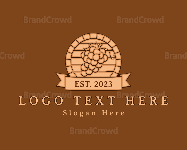 Wine Wood Barrel Logo