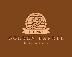 Wine Wood Barrel  logo design