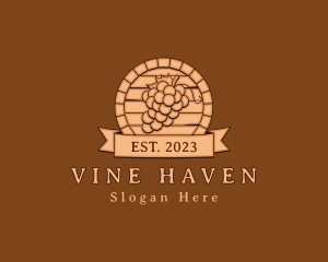 Wine Wood Barrel  logo design