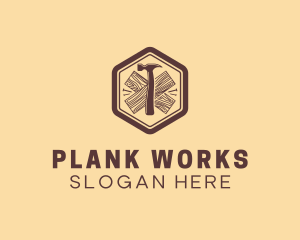 Plank - Hammer Plank Carpentry logo design